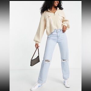 Levi’s Low Pro Straight Distressed Jeans Womens 32 Light Wash Relaxed